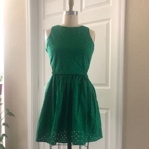 Topshop green cotton eyelet dress.